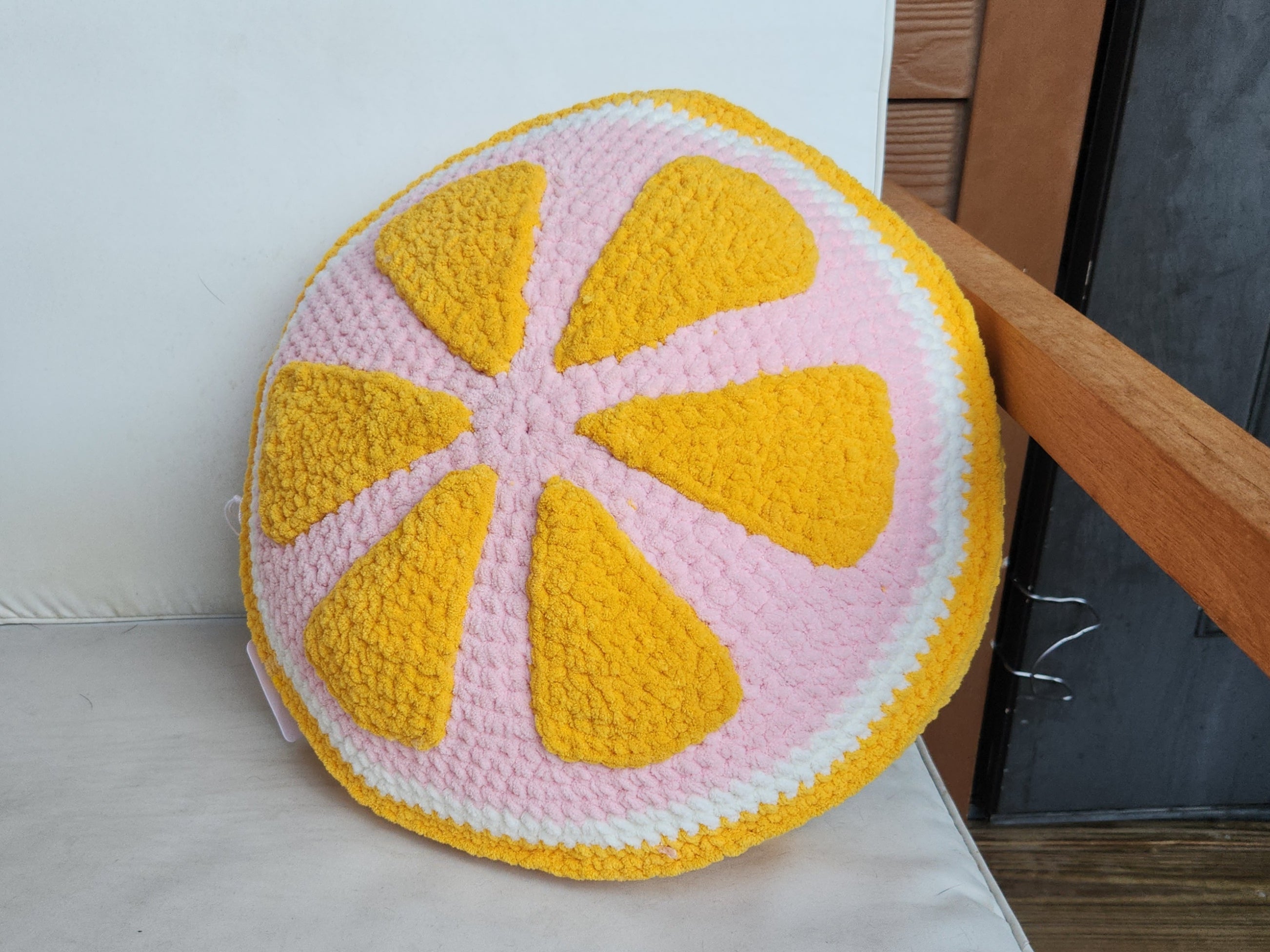 Pink Lemon Slice Pillow