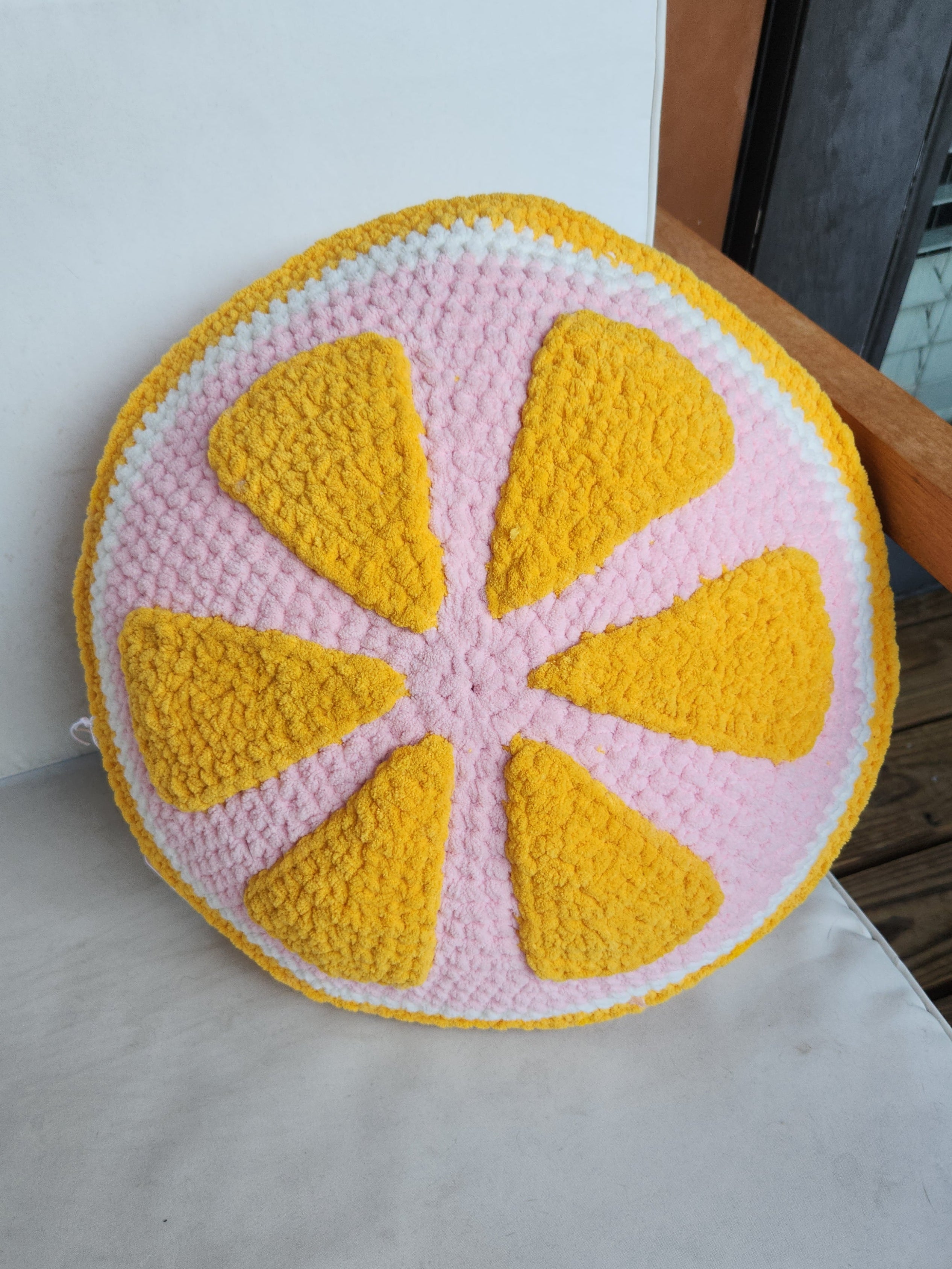 Pink Lemon Slice Pillow