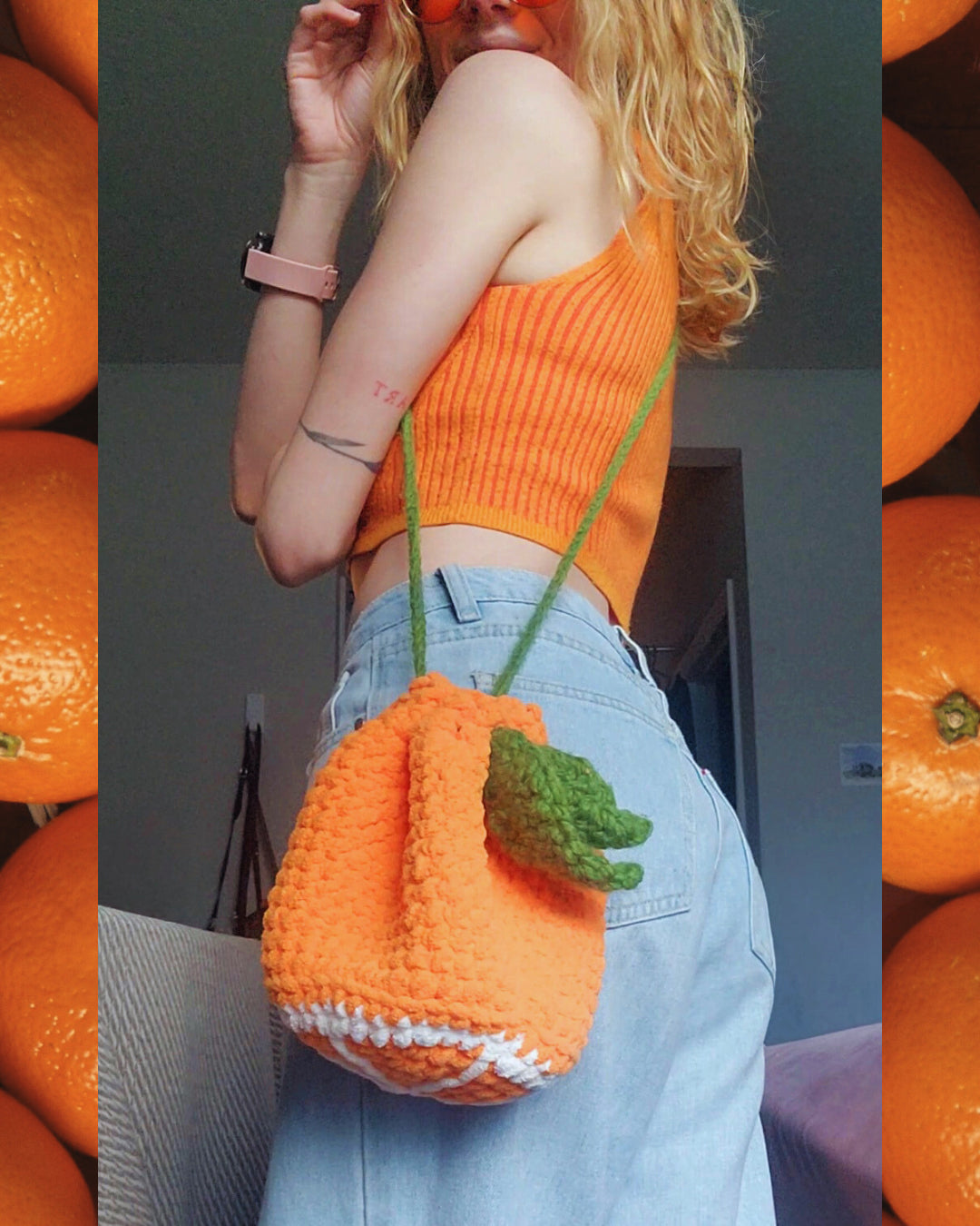 Tangerine Dream Drawstring Bag