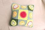 Fruit Granny Square Throw Pillow